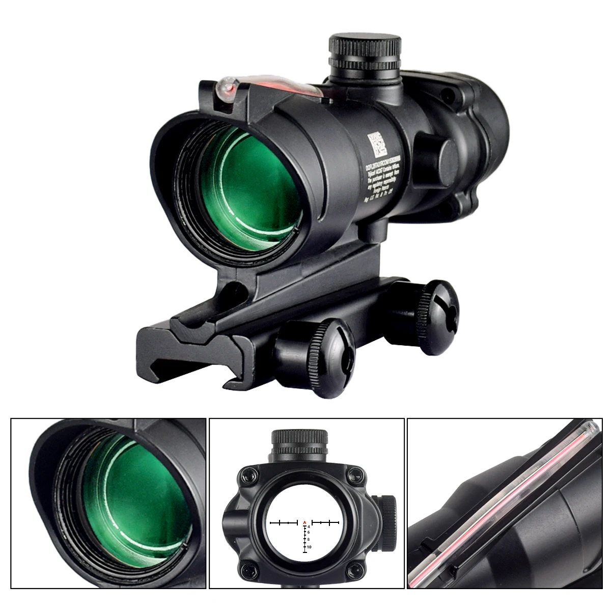 Red Dot Sight Trijicon ACOG 4X32 Real Fiber Optics Red/Green Dot Scope Illuminated Chevron Glass Etched Reticle With RMR Optical Hunting Sight