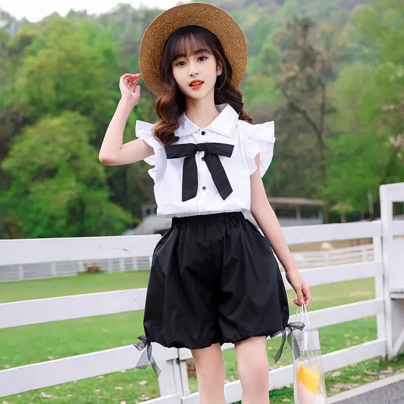 

Girls Summer Shirt Set New Fashion Children's Shorts Casual Two Piece Set Kids Clothes Girls 2 3 6 7 5 4 3 10 12 Years Old baby