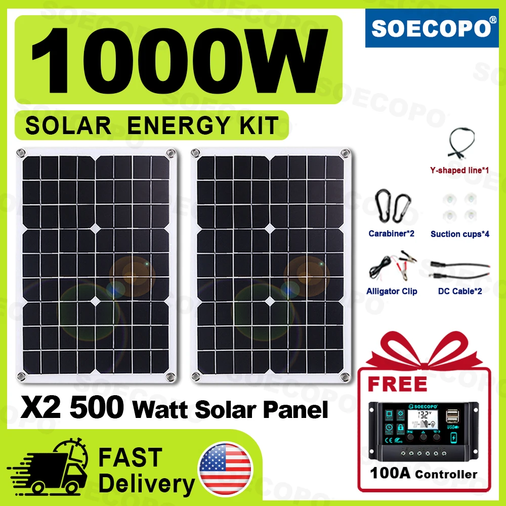 1000W Portable Solar Panel Kit 1