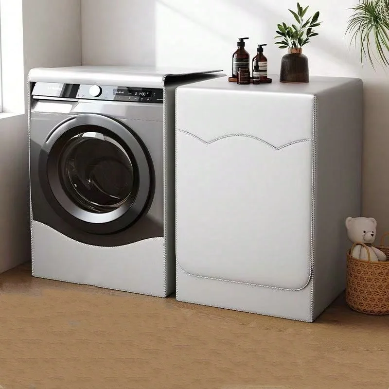 Silver Waterproof Dust-Proof Thicker Washing Machine and Dryer Cover with Roll Edge