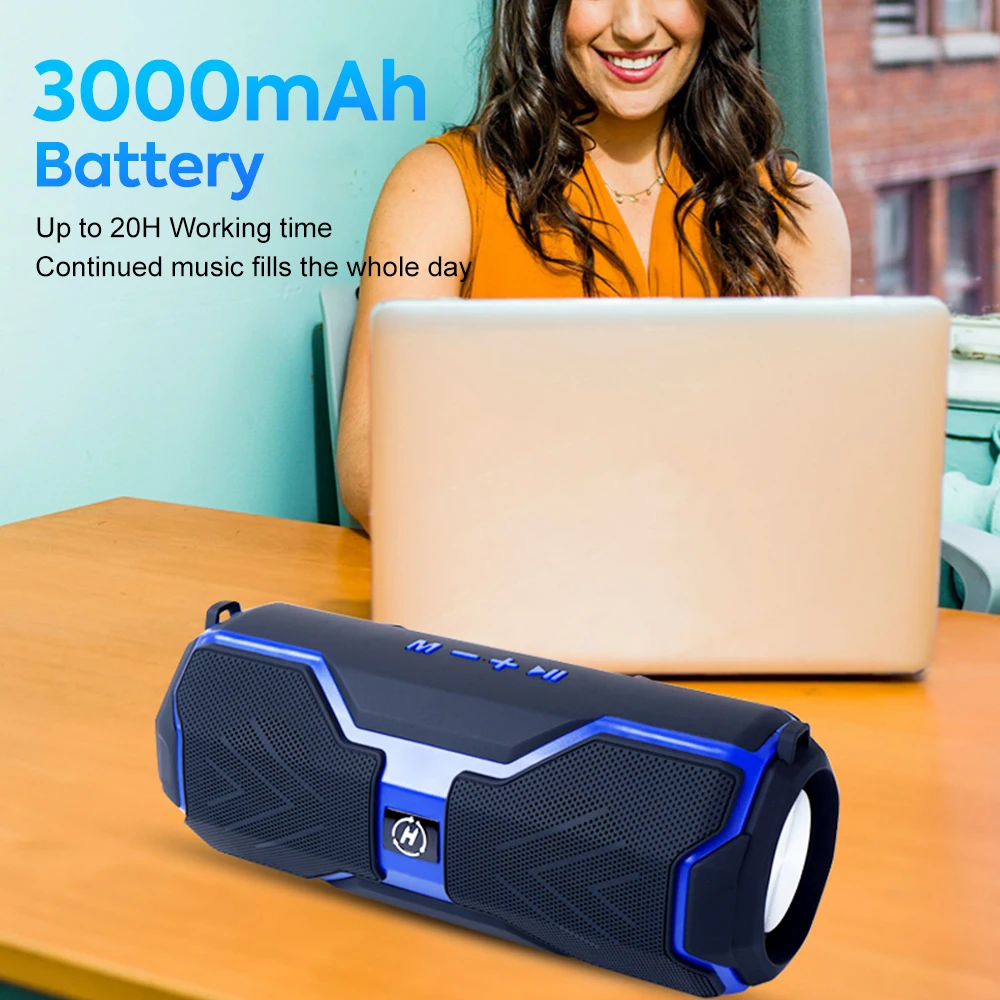 Vtin 20W Portable Bluetooth TWS Speaker Wireless Dual Drivers Stereo Bass Subwoofer USB TF FM TWS Speakers with 20 Hrs Playtime