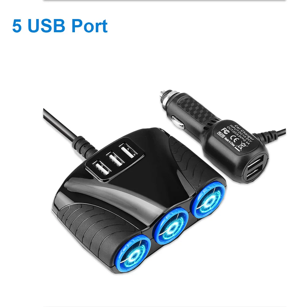 

Разветвитель Прикуривателя HGDO с 5 гнездами, 2 USB, 12 В