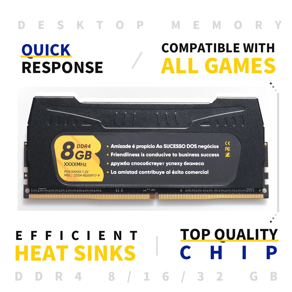 Память ZENFAST DDR4 для настольных ПК 8 ГБ 16 ГБ 32 ГБ 2133 2400 2666 3200 МГц Диммиум 288-контактный модуль с радиатором