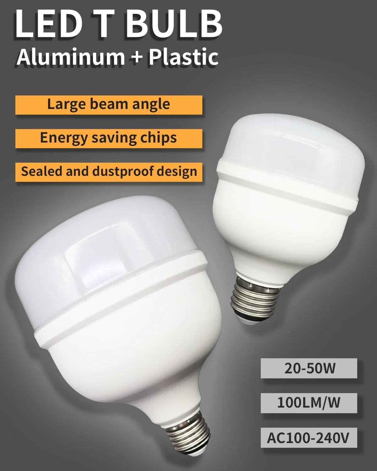 Description Picture 2 of item2pcs 50W 40W 30W 20W Hight Lumen LED Lampada AC 110V 220V E27 LED Lamp Bulb LED Light Bombilla Lighting Lamp for Home Derection