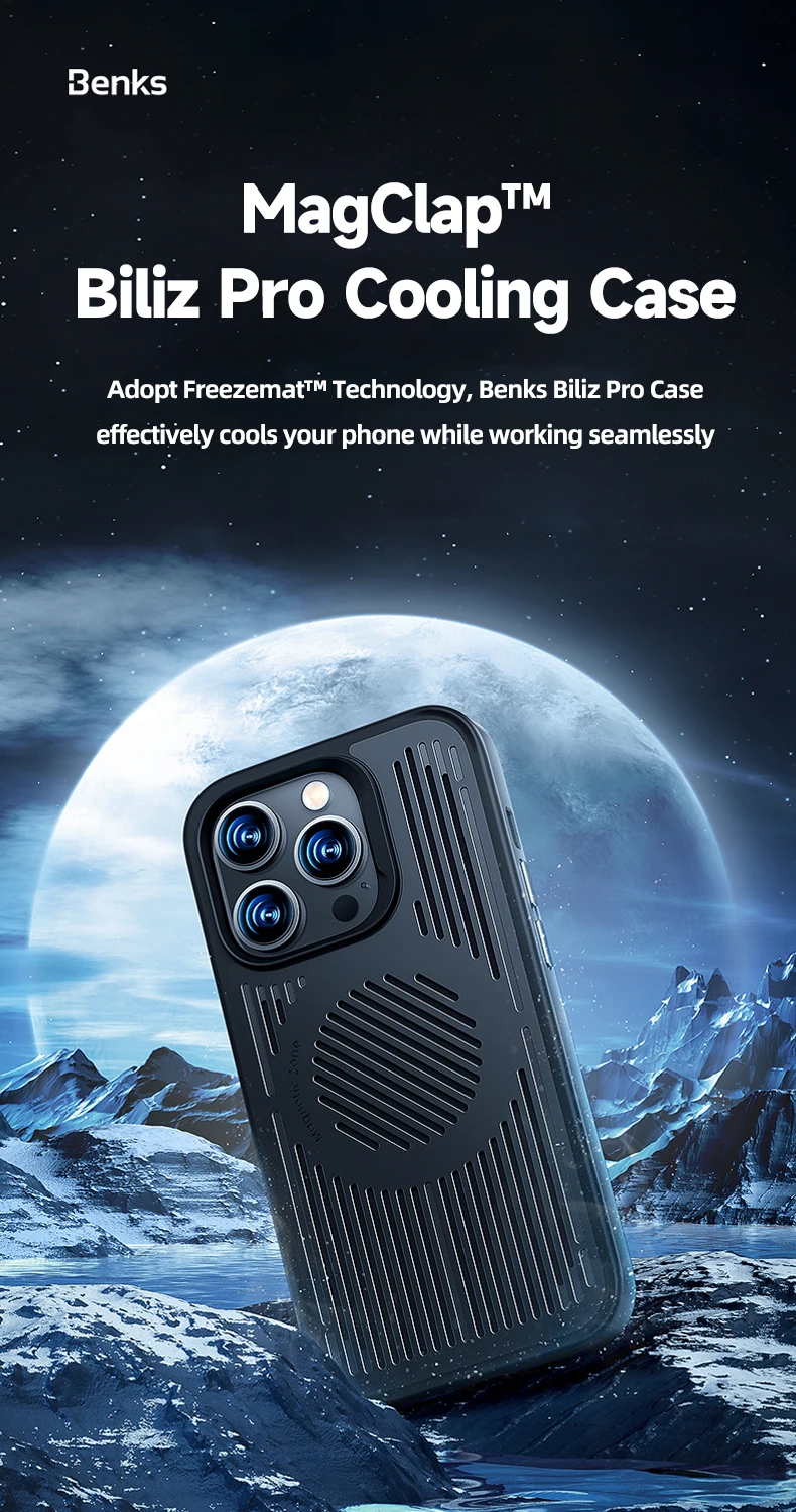 Benks MagClap™ Biliz Pro Cooling Case for iPhone 14 Pro Plus Max