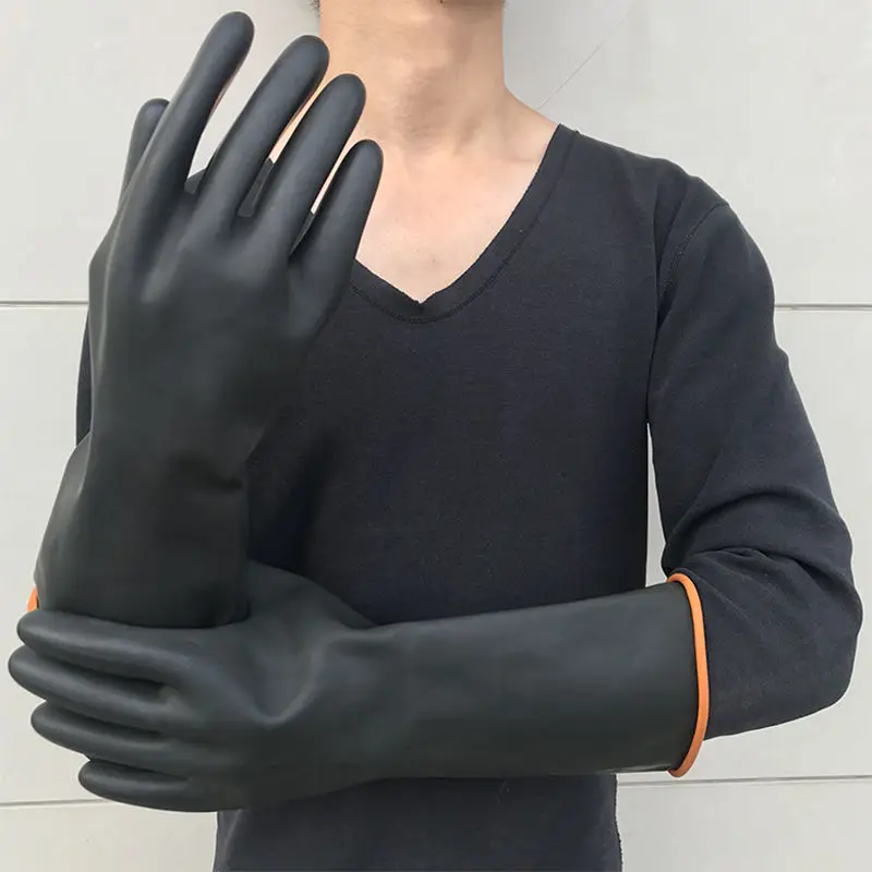 Acid and alkali resistant rubber long gloves chemical industry thickened extra waterproof gloves for men