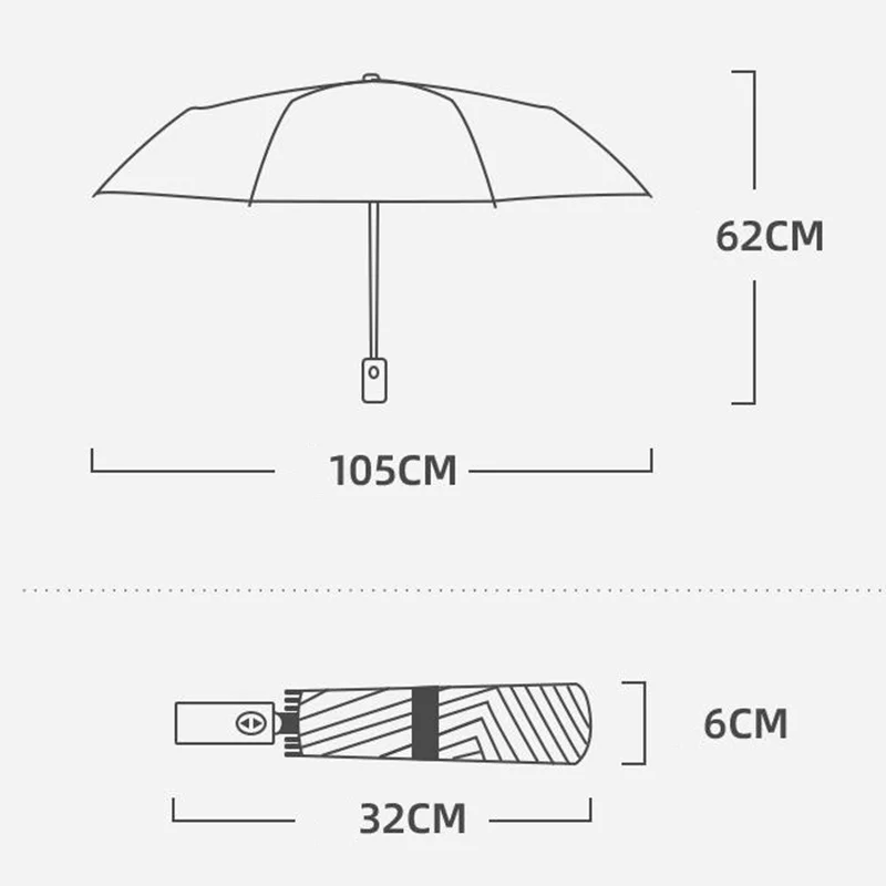 Women Umbrella Transparent Handle With Reflective Strip 230T Large Strong Parasol For Car Men Bumbershoot For Xiaomi