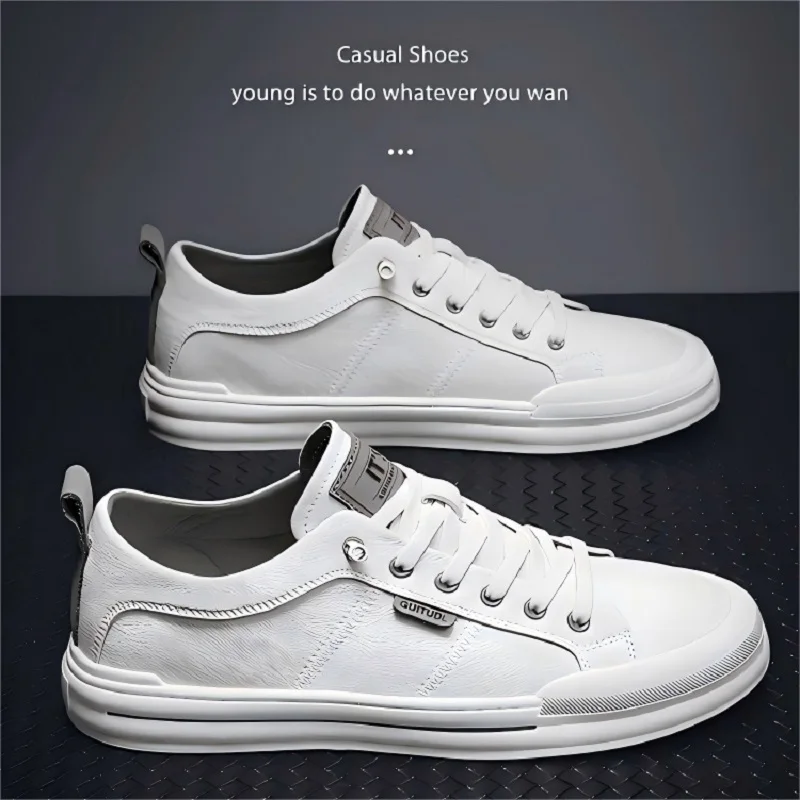 Simple Versatile White Sneakers, Board Men's Casual Shoes, Delicate And Breathable Without Causing Foot Discomfort_vogvips.com