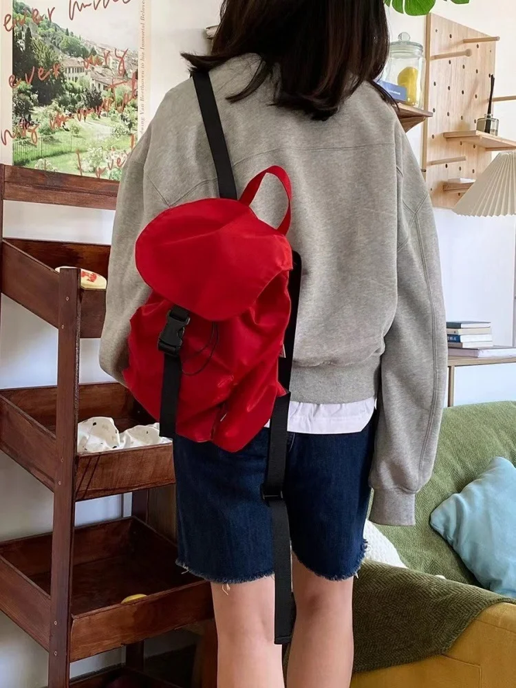 Waterproof Nylon Drawstring Backpack Casual Big Capacity Schoolbag Handbag Student Leisure Travel Backpack