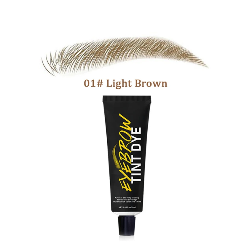 

Eyebrow Tint Kit Semi Permanent Brow Dye Tattoo Cream Waterproof Long Lasting Makeup with Brush Kit Eyelash Tint