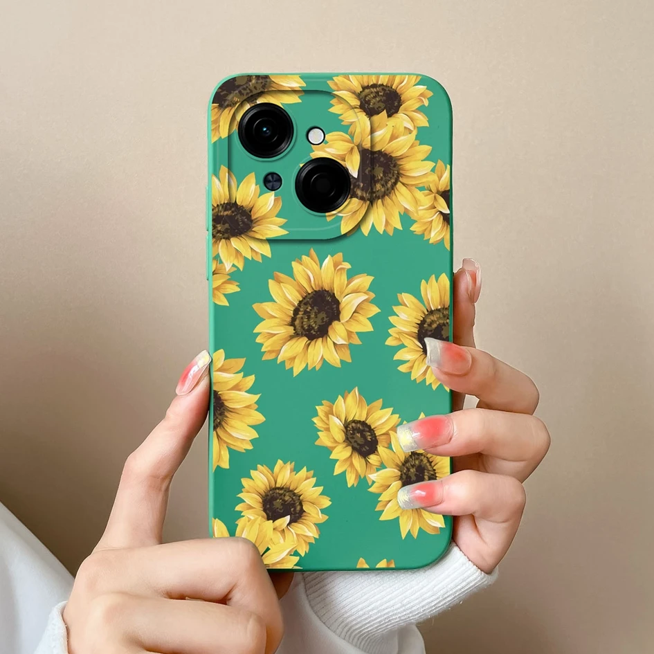Fashion Sweet Girl Liquid Silicone Shockproof Phone Case, 6.67 inches