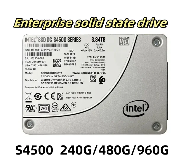 

(Новый оригинальный) S4500 240G 480G 960G Enterprise SSD SSDSC2KB240G701