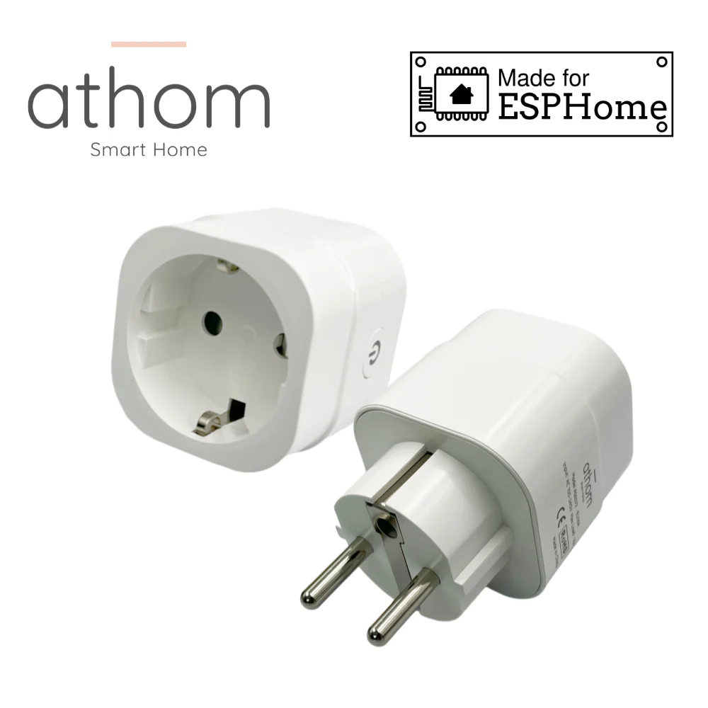

ATHOM для смарт-розетки ESPhome, работает с мониторингом потребления в домашних условиях 16 А