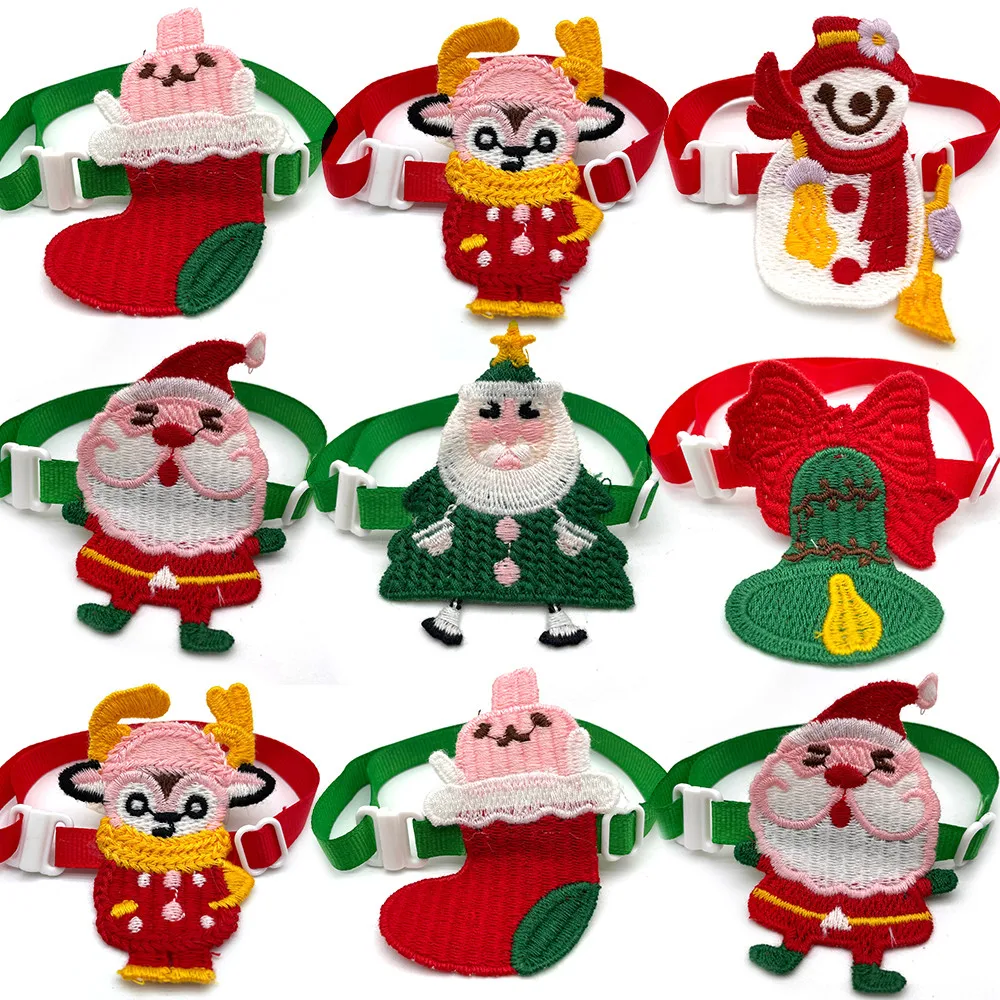 30/50pcs Christmas Dog Accessories for Small Dog Pet Grooming Supplies Snowman Christmas cloth stickers dog christmas bandana santa hat dog scarf triangle bibs kerchief christmas costume outfit for small cats pet dressing supplies