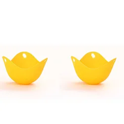 Silicone Egg Poacher Cups for Perfectly Cooked Eggs (Yellow-2pcs)