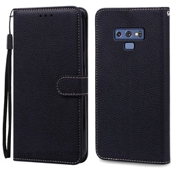 Samsung Galaxy Note 9 Leather Wallet Flip Case - Elegant Book Cover Design - Samsung Note 9 (Black)