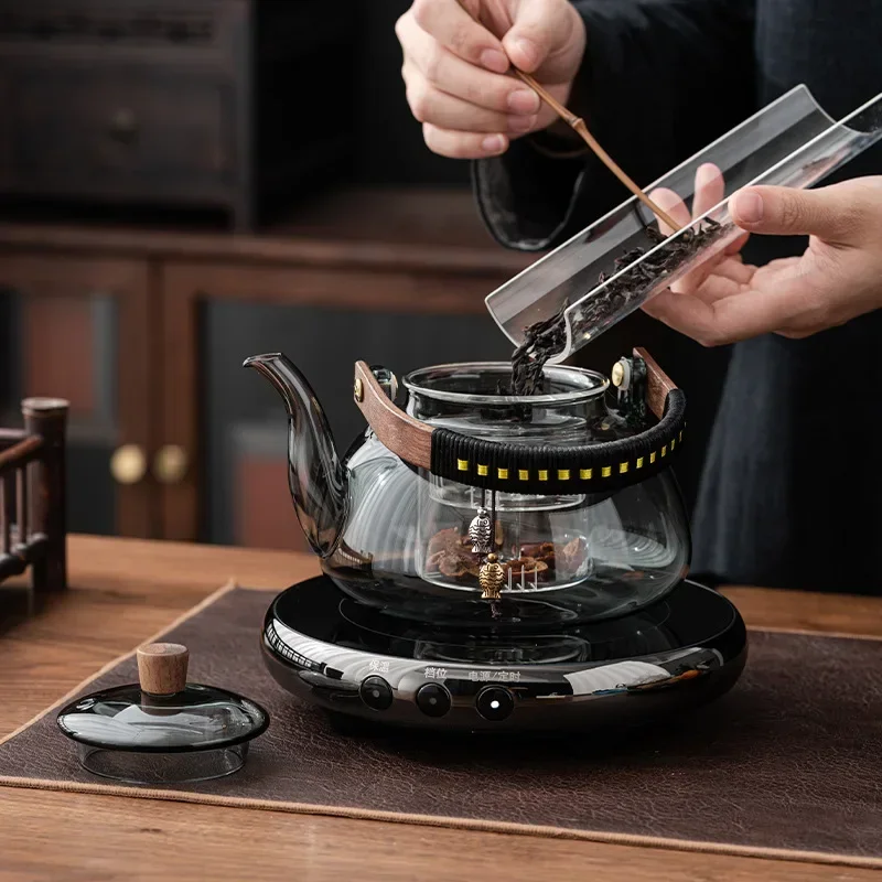 Lue's House Glass Kettle Household Tea Set Small Steaming Teapot Electric Clay Stove Set - Image 4