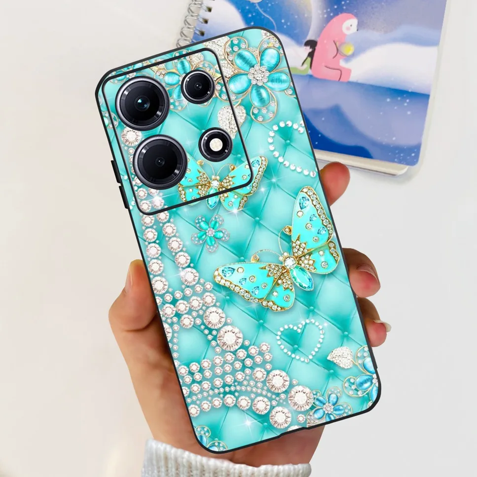 Black Silicone Cute Cat Cartoon Painted Case - Fashionable Protective Bumper Cover