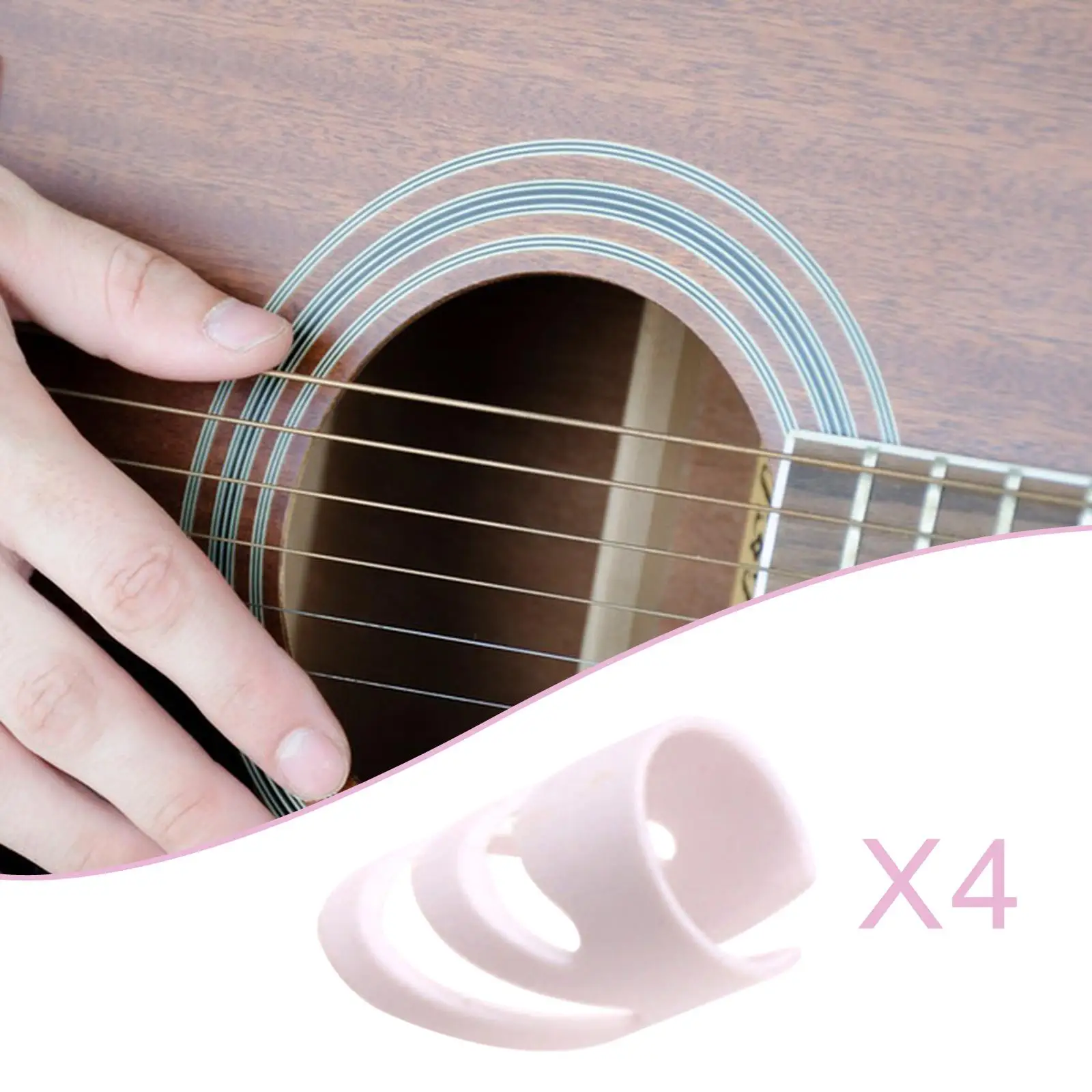 4 Pieces Guitar Finger Picks Guitar Thumb Picks Finger Caps for Ukulele Acoustic Harp Mandolin Banjo
