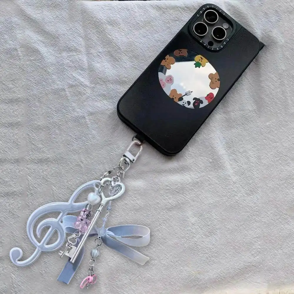 Resin Music Note Keychain For Bags Creative Bag Charms Pendant Phone Backpack Hanging Ornament