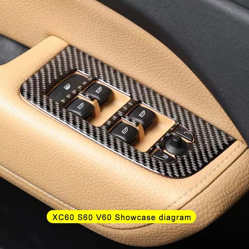 

For Volvo XC90 s90 v90 v60 s60 xc60 lifting switch decorative panel carbon fiber car accessories car stickers