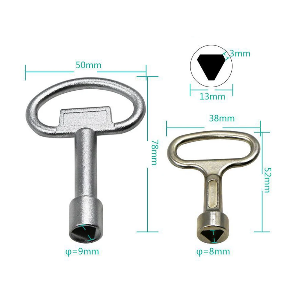 

2Pc Alloy Universal Triangle Key Wrench Electrical Cupboard Box Elevator Cabinet Triangle Key Wrench Train Switch Panel Lock Key