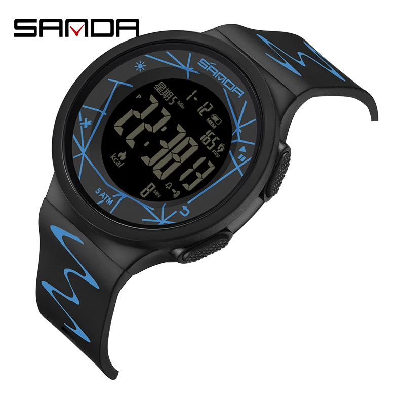 SANDA 2142 New Sport Watch Mens Watches Top Brand Luxury WristWatches Waterproof LED Electronic Digital Male Relogio Masculino