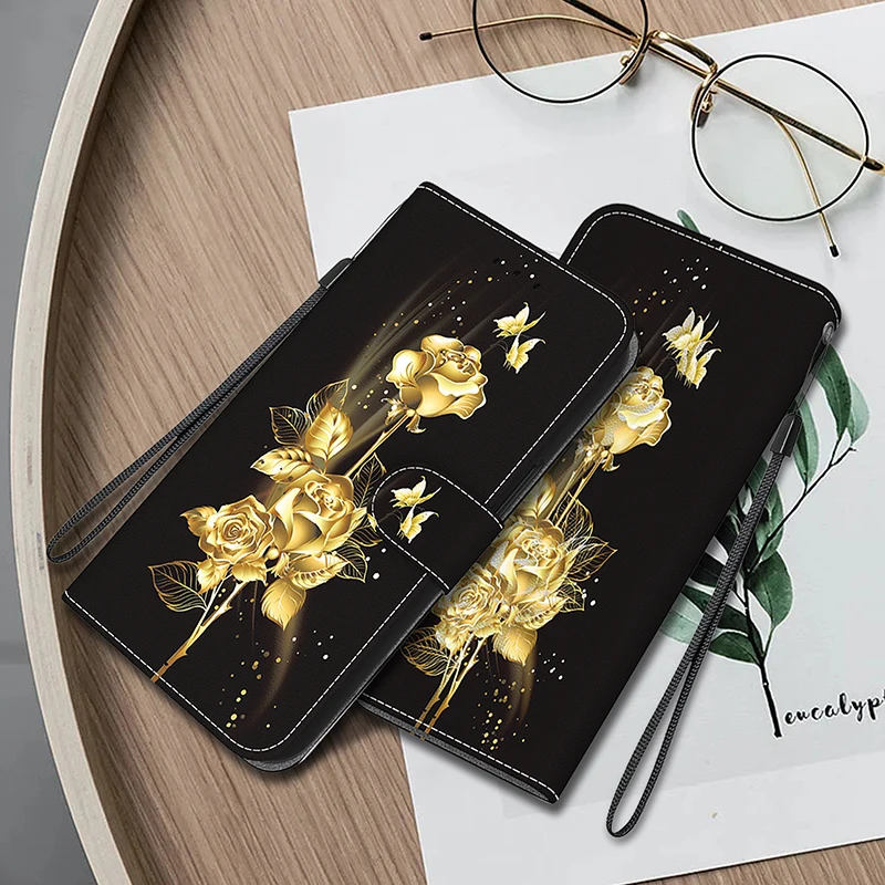 Premium Stand Flip Wallet Case with Artistic Patterns