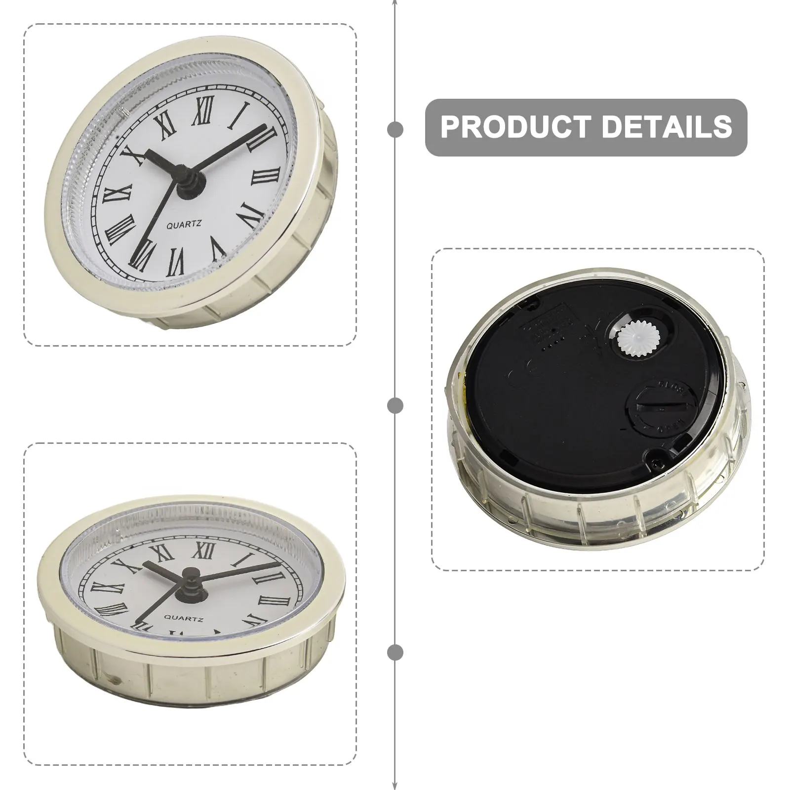 DIY Clock Projects Clock Movement Replacement 50MM Clock Insert High-Quality Movement Precise Timekeeping Transparent Lens 2