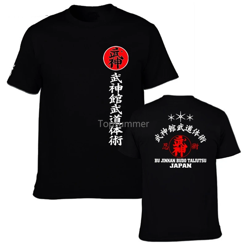 

New Japan Samurai T Shirt Men Shotokan Karate Bujinkan Dojo Pro Wrestling Shinobi T-Shirt Tops Ninjutsu Kanji Shirts Cotton Tees