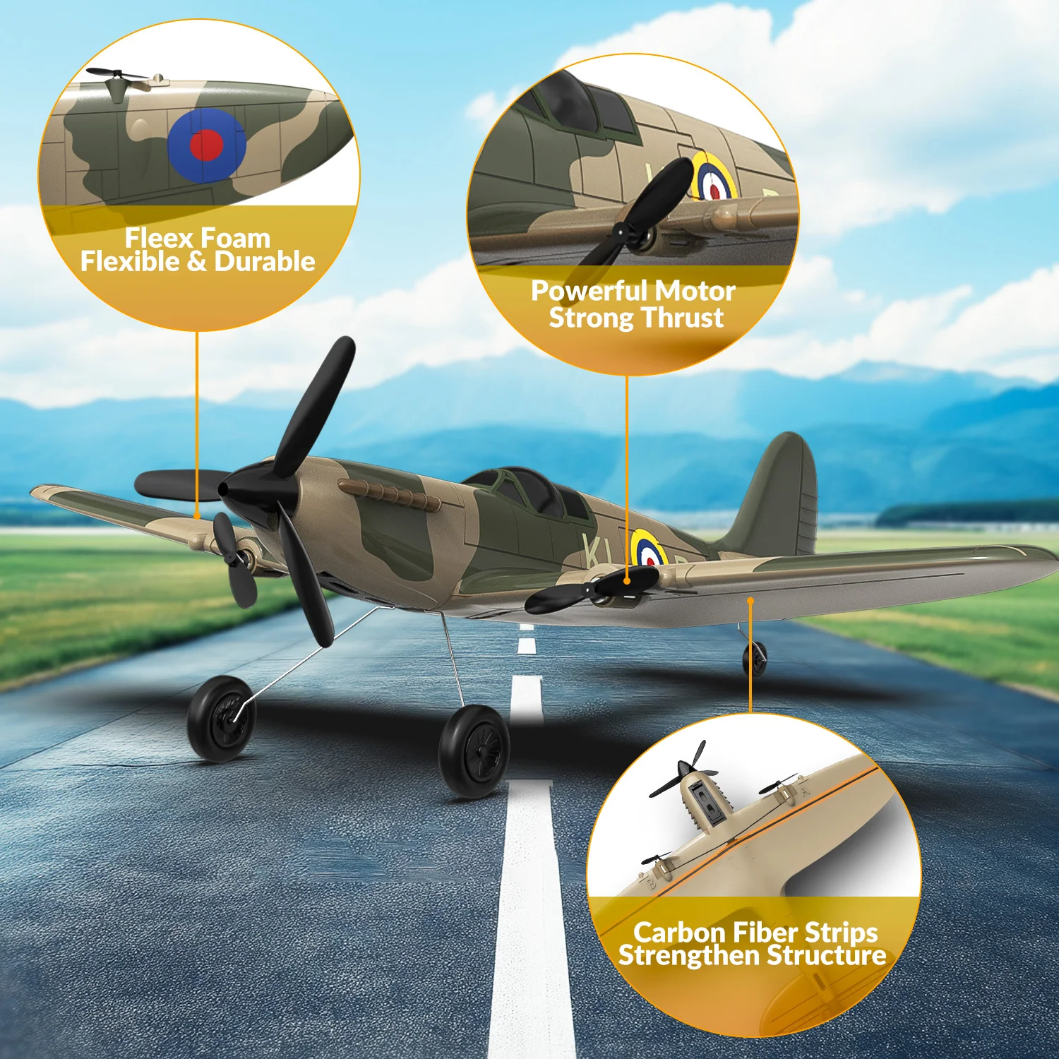 EPP Foam RC Airplane with Gyro Stabilizer for Kids