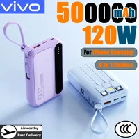 Batterie externe VIVO 50000mAh 120W à charge ultra-rapide, portable, avec câbles 4-en-1, pour iPhone 2026, nouvelle batterie externe grande capacité 1