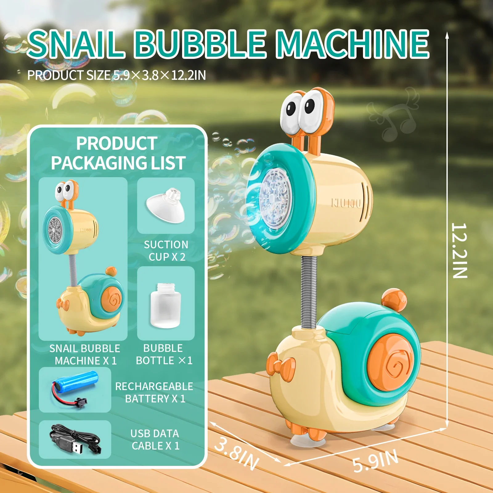 Snail Bubble Gun Electric LED Light Bubbles Machine Blowing Automatic 20 Holes Soap Bubbles Outdoor Weeding Party Toys for Kids