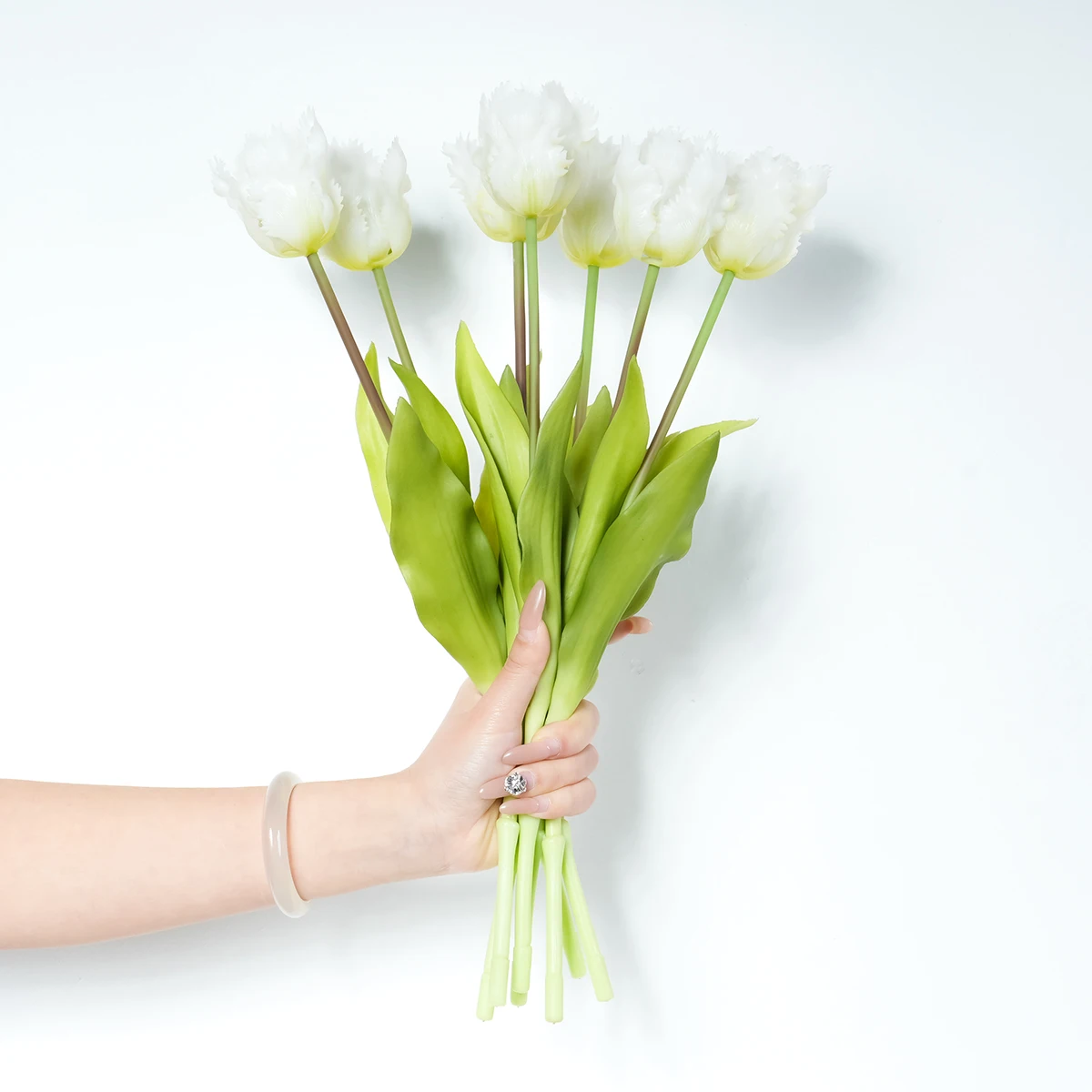 7-Piece Parrot Wave Tulip Silicone Flower Bouquet