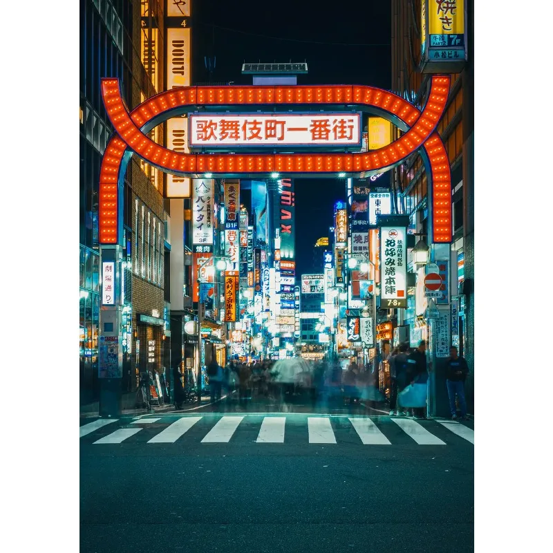 Traditional Japan Nightscape Canvas Painting – Wall Art Home Decor