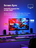 RGB LED Backlight Sync with Computer Monitor, Dream Color Music Rhythm Pickup Light Strip for Gaming Room Christams Decor Gifts 2