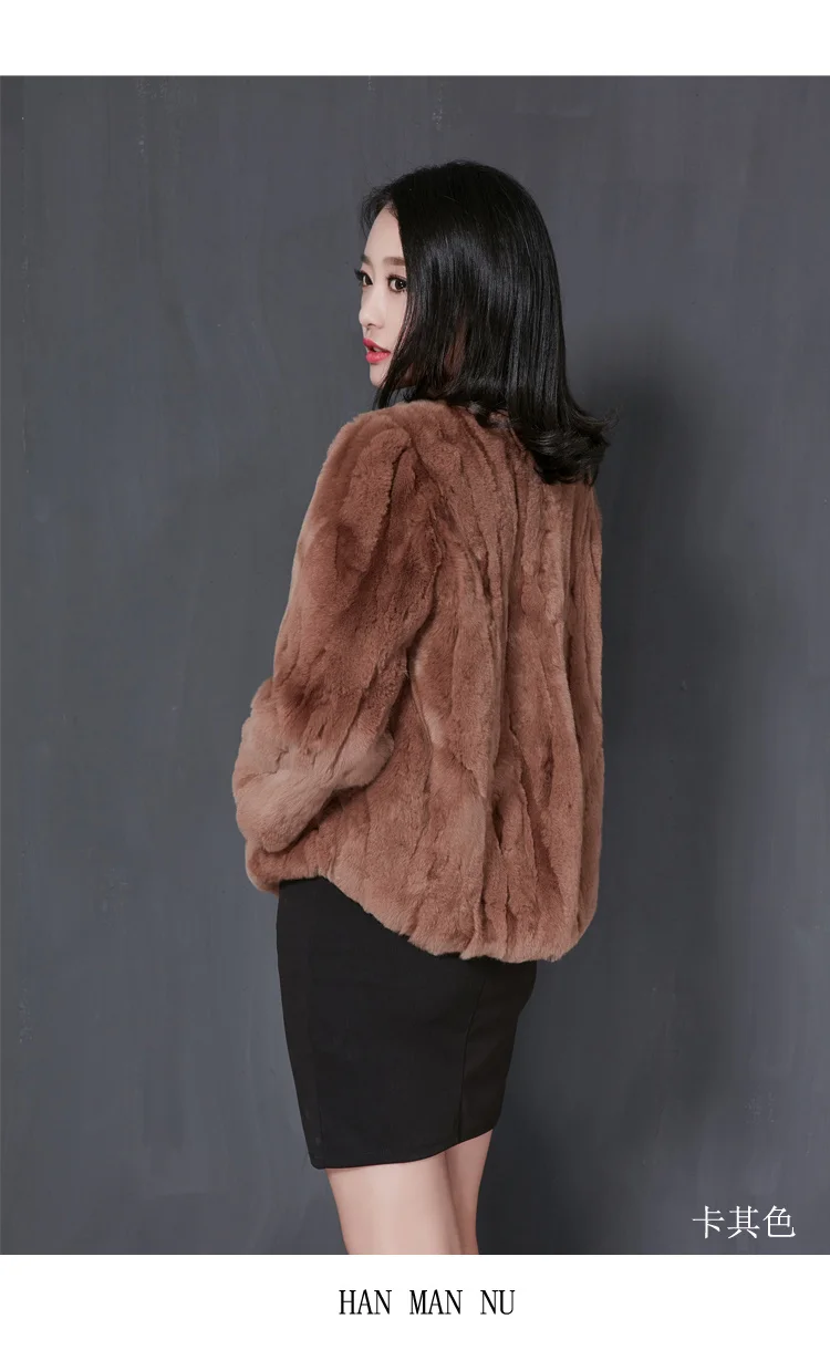 manteau en fourrure de lapin rex naturel pour vestes de taille coréenne optique en col vêtements pour femme