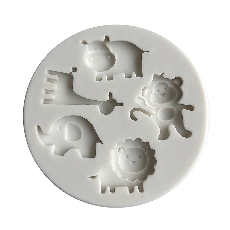 Lion Hippo Giraffe Elephant Shape Silicone Mold 1PC Small Animal Fondant Cake Decoration Chocolate Dry Pez Biscuit Baking Mold silicone mold baking mold