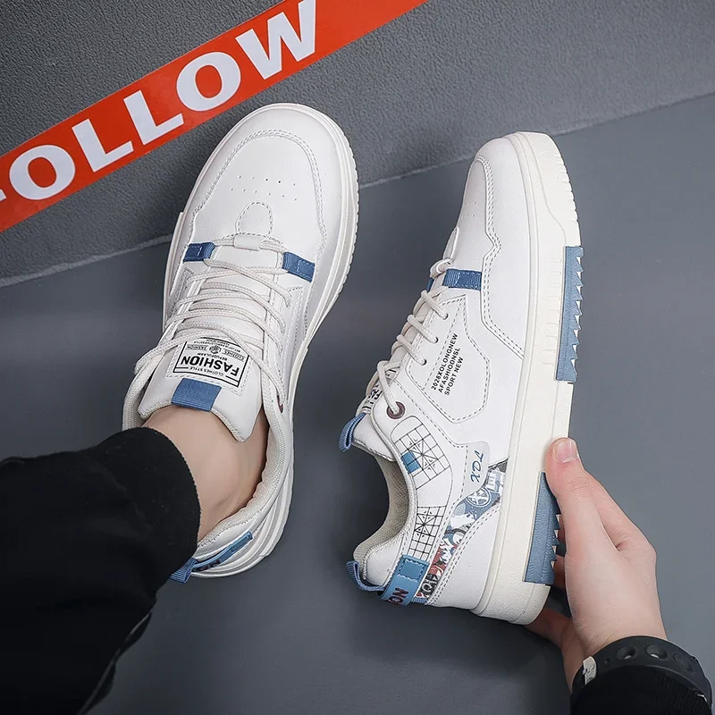 

Platform Sneakers Lightweight Lace Up Sports Shoes Breathable PU Casual Shoes for Men Casual Walking Shoes Zapatillas Hombre