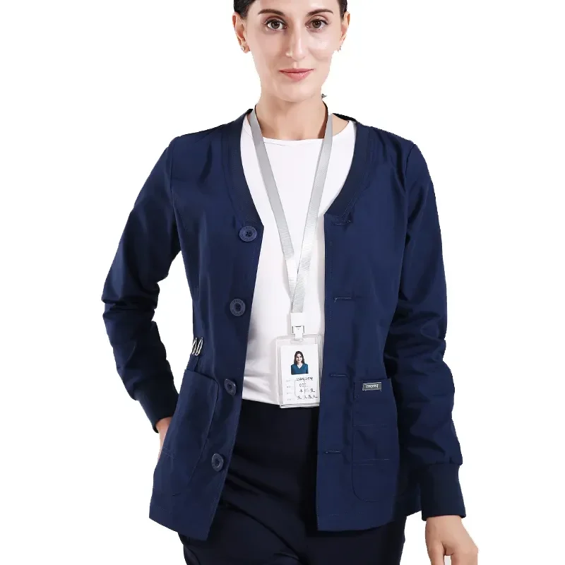 

Medical Suit Hospital Outdoor Jacket Doctors Clothing Scrubs Tops Nurse Uniform Dental Clinic Workwear Lab Coat