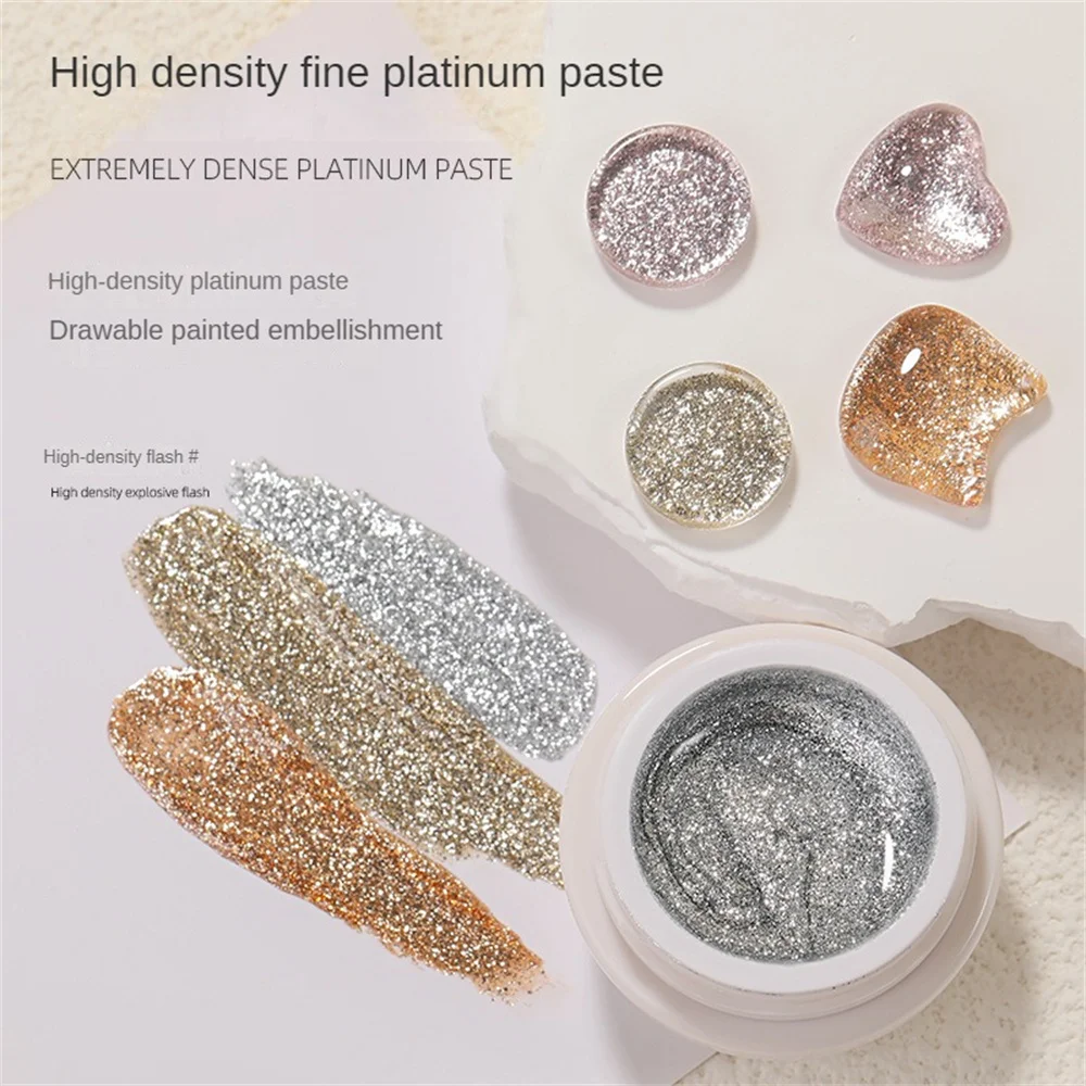 

1Pcs 5g Gold Silver Metallic Nail Gels Hook Line Gel Superbright Nails Lacquer With 1 Nail Art Brush Manicure Tools Waterproof