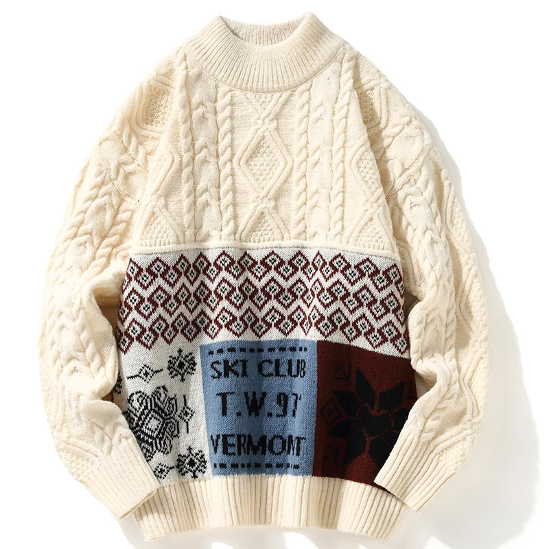 

Ugly Sweater Men Fashion Spring Winter Streetwear Casual Men Clothing Christmas Pullovers Women Y2K Oversize Knitted Sweater