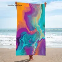 Colorful Abstract Printed Beach Towel Soft Rectangular Turtle Mermaid Bath Towel Picnic Camping Absorbent Quick Drying Towels 1