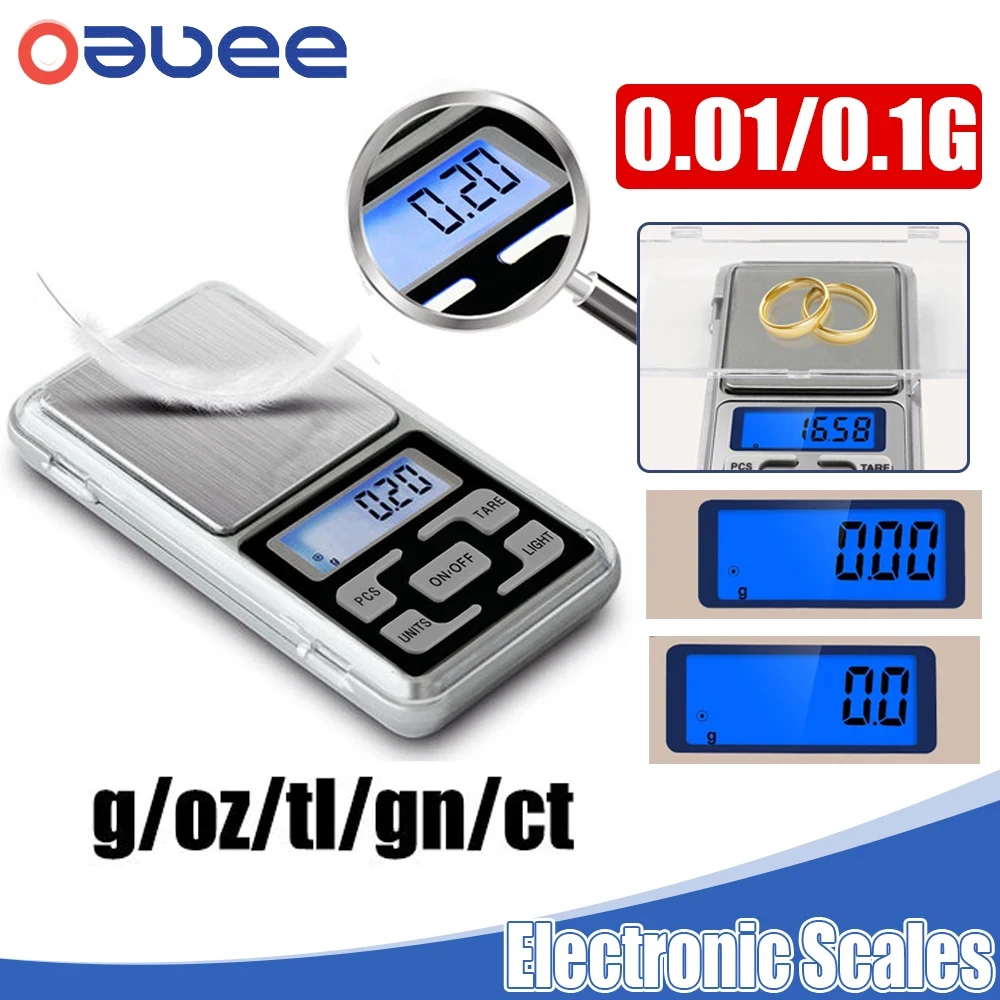 

100g/200g/300g/500g X 0.01g /0.1g Jewelry Pocket Scales High Precision Gold Diamond Jewelry weight Balance Electronic Scales New