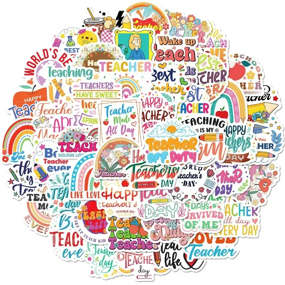 

50 шт. вдохновляющие наклейки на тему Дня учителя, любовь, граффити, наклейки для ноутбука, скрапбукинг, телефонный шлем, наклейки на холодильник, игрушки