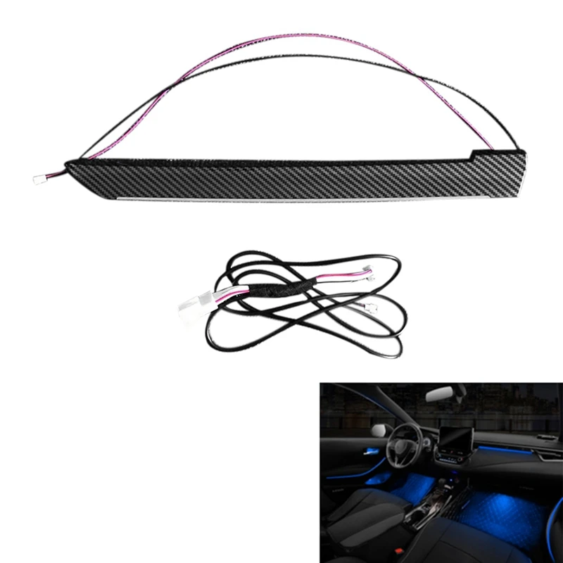 

Car Carbon Fiber LHD Co-Pilot Atmosphere Light Panel Interior LED Blue Ambient Lamp For Toyota Corolla 2019-2022