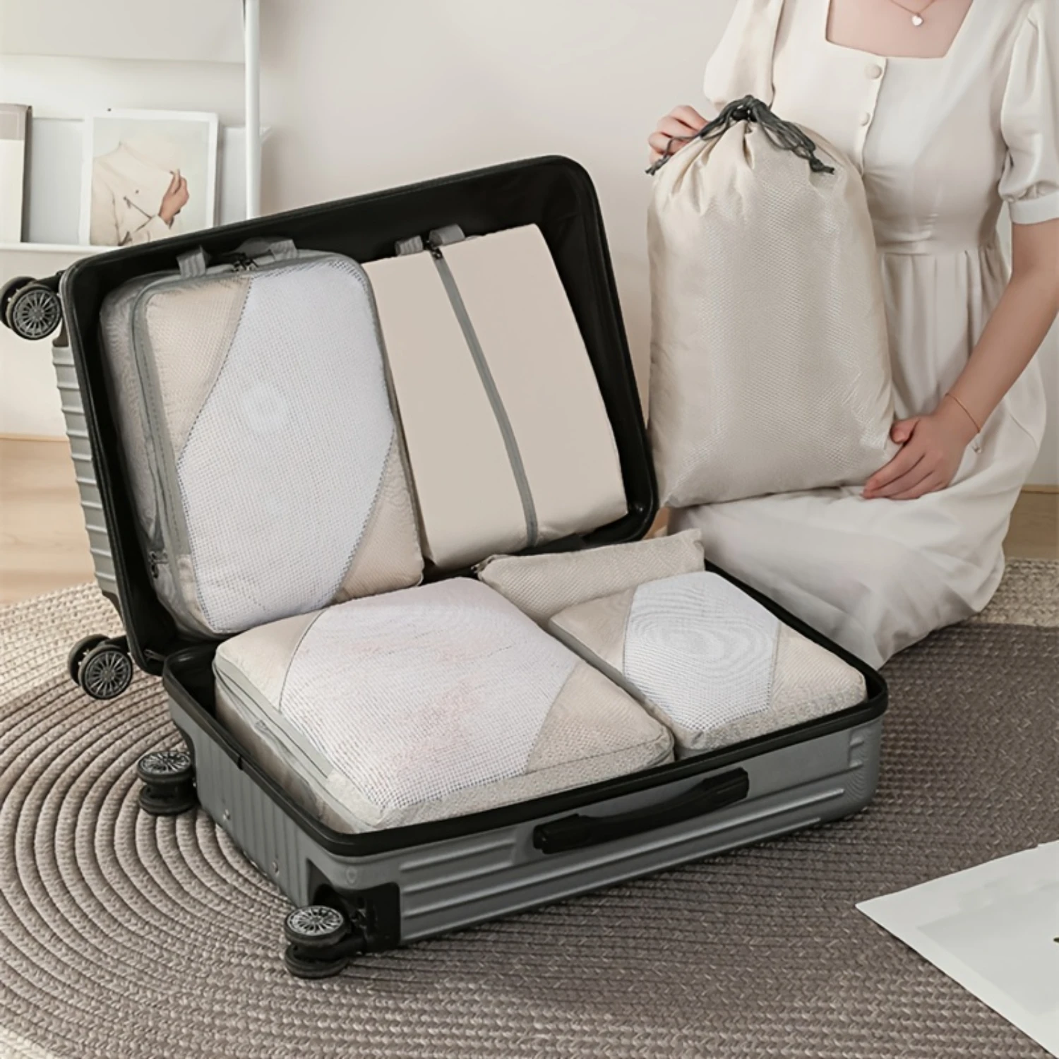 Portable Travel Compression Packing Cube Set