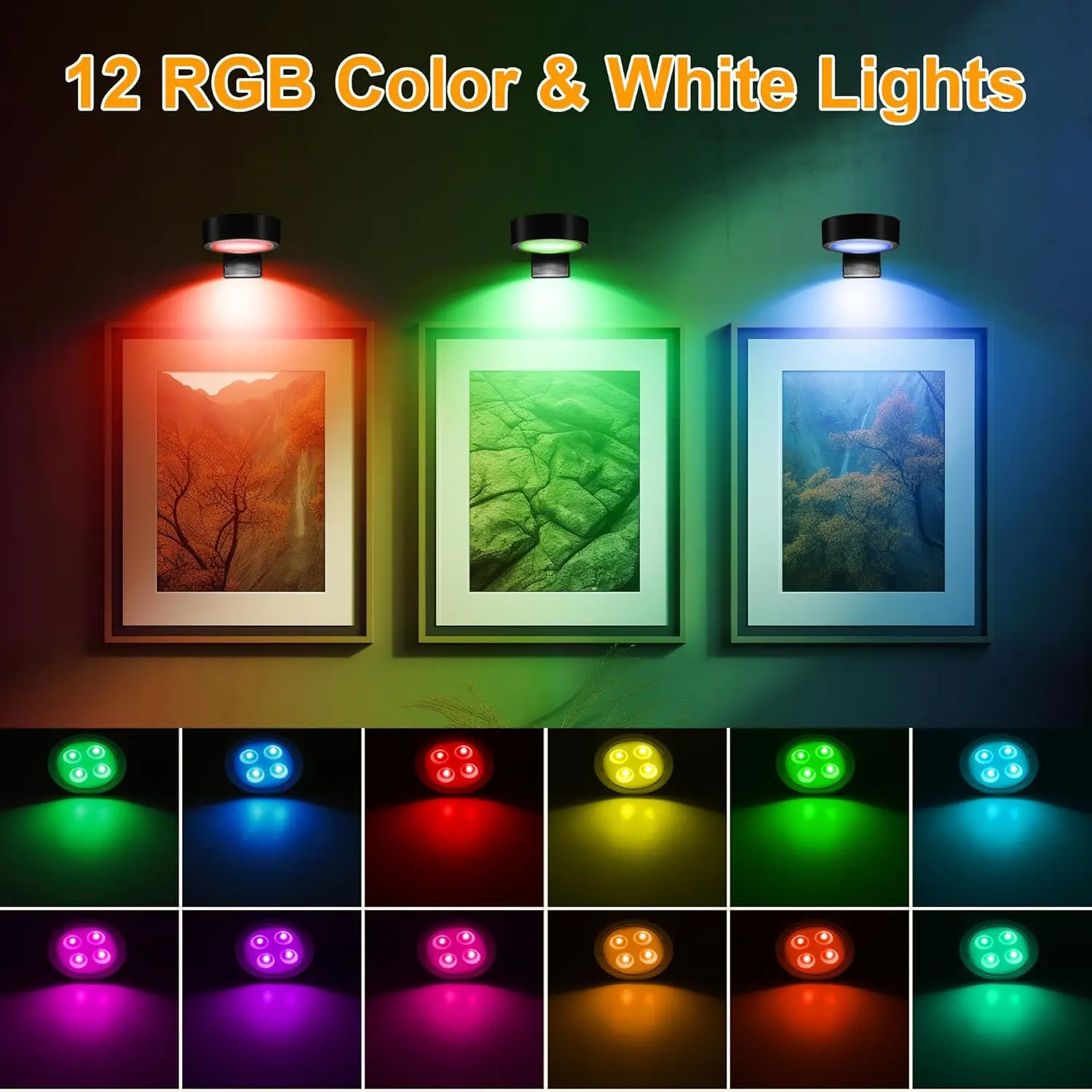 Picture Lights for Wall Rechargeable Magnetic Poster Lights Remote Dimmable Timer Painting Light Wall Decor