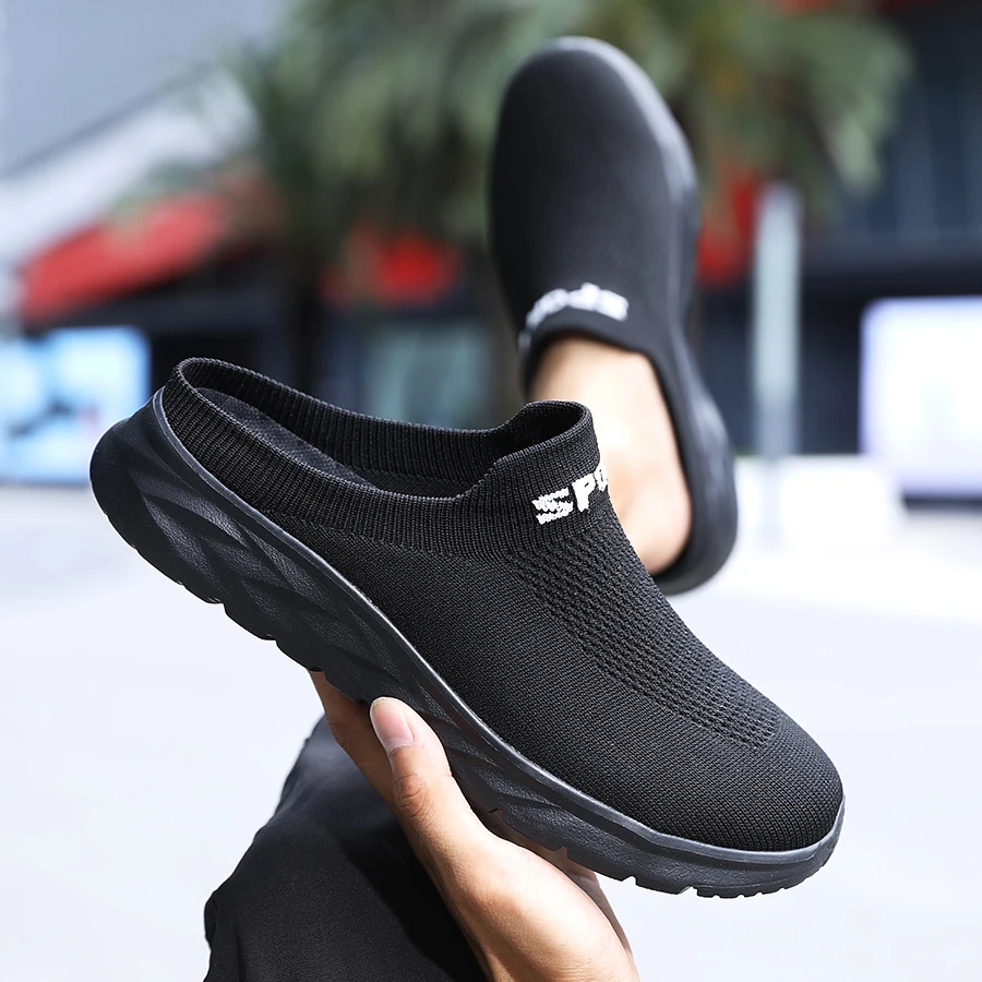 Men Shoes Summer Slippers Soft Anti Slip Sandals Breathable Home Indoor Flats Thick Bottom Lightweight Slides Outdoor Walking