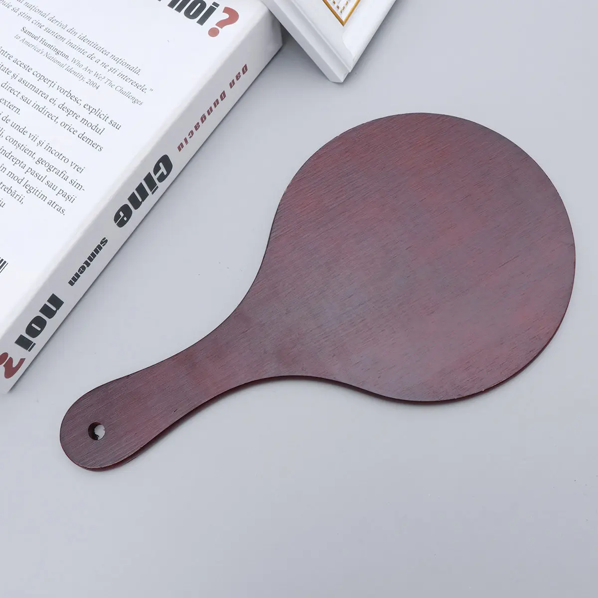 1Pcs 우아한 나무 프레임 휴대용 화장 거울 매일 정리할 수 있는 대형 투명 프리미엄 유리 거울 벽걸이 가능